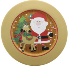 Weihnachtsteller mit Weihnachtsmann, Rentier und Weihnachtsbaum Motiv