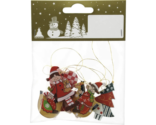 Weihnachtsbaumanhänger Holzornamente Holz 6 Stück Verpackung mit verschiedenen Weihnachtsbaumschmuckanhängern aus Holz