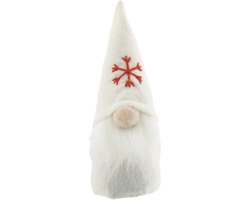 Weihnachtsdeko Wichtelmann aus Filz weiß Weihnachtlicher Zwerg mit Mütze und Bart als Dekoration