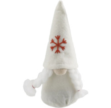 Dekofigur Weihnachtswichtel mit roter Schneeflocke auf Mütze