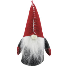 Dekorativer Wichtel mit roter Mütze und weißem Bart als Weihnachtsdekoration