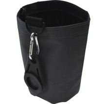 Schwarze Leckerlitasche mit Karabinerhaken zur Befestigung