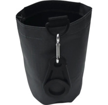 Schwarzer Futterbeutel mit Befestigungsclip