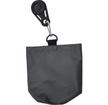 Grauer Futterbeutel mit Clip zur Befestigung