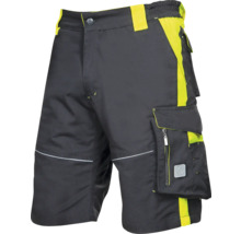 Schwarze Arbeitsshorts mit gelben Details und Taschen