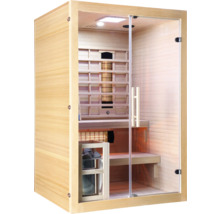 Infrarotsauna aus Holz mit Glastür für den Innenbereich