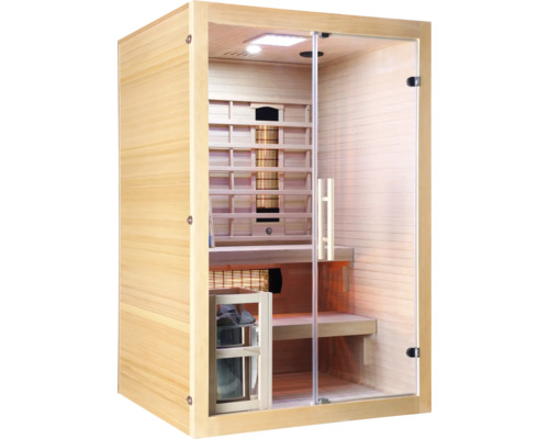 Infrarotsauna aus Holz mit Glastür für den Innenbereich