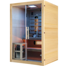 Holz Sauna mit Glastür und Innenausstattung