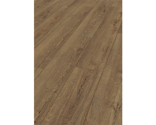 Nahaufnahme von Laminatboden in Holzoptik