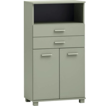 Kommode mit zwei Schubladen, zwei Türen und offenem Fach