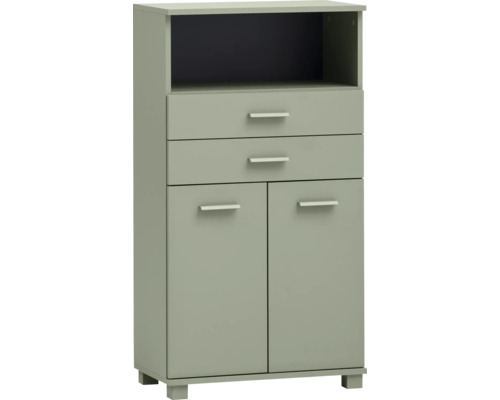 Highboard Möbelpartner Mono 59,8x110,5x32,6 cm pistazie Kommode mit zwei Schubladen, zwei Türen und offenem Fach
