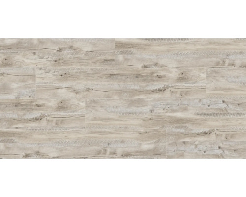 Helle Vinylboden-Paneele in Holzoptik.