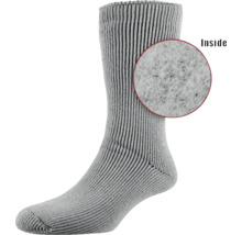 Graue, gerippte Socke mit vergrößerter Innenseite