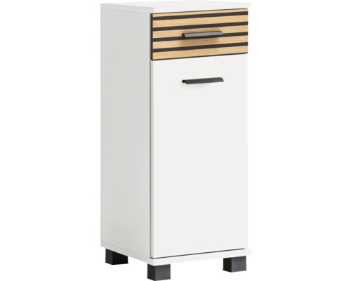 Weißer Badezimmerschrank mit Schublade und Tür
