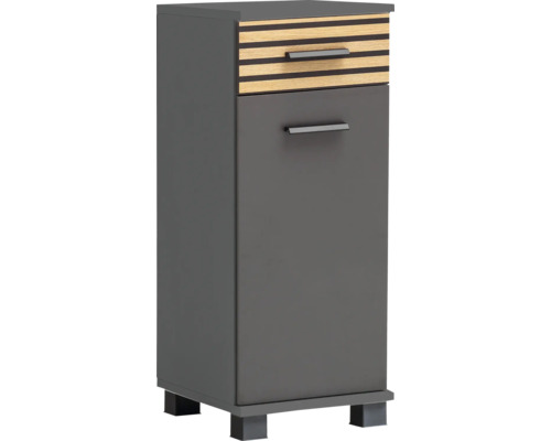 Schmaler Badezimmerschrank mit Schublade und Tür