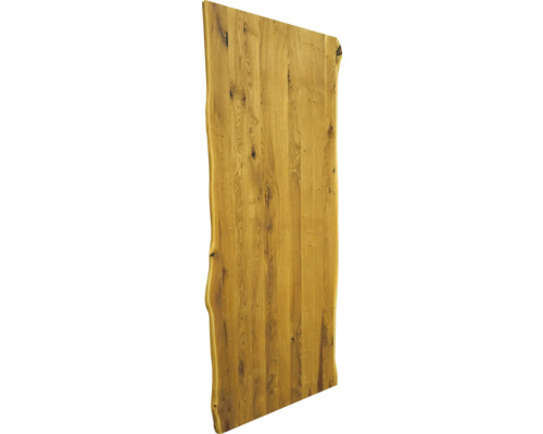 Tischplatte Eiche geölt Naturkante 1800x900x40 mm Holztischplatte aus Eiche mit Baumkante