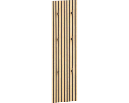 Seitenpaneel Möbelpartner Katta 24,5x109x2,6 cm holz-optik Garderobe mit sechs Haken und Holzpaneelen