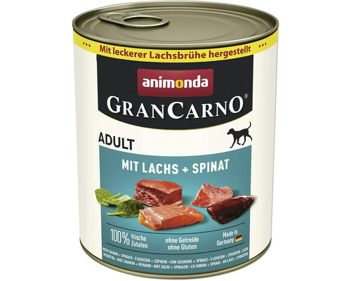 Hundefutter nass animonda Gran Carno Adult Lachs + Spinat 800 g Hundefutter nass animonda Gran Carno Adult Lachs + Spinat 800 g