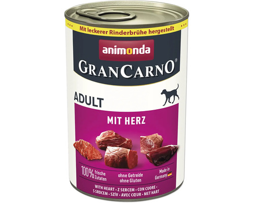 Hundefutter nass animonda Gran Carno Adult Herz 400 g