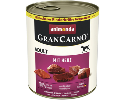 Hundefutter nass animonda Gran Carno Adult Herz 800 g