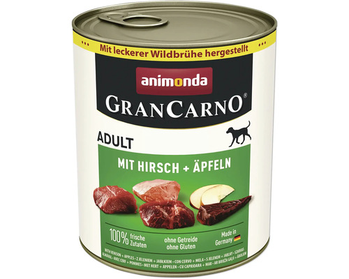 Hundefutter nass animonda Gran Carno Adult Hirsch + Apfel 800 g Hundefutter nass animonda Gran Carno Adult Hirsch + Apfel 800 g