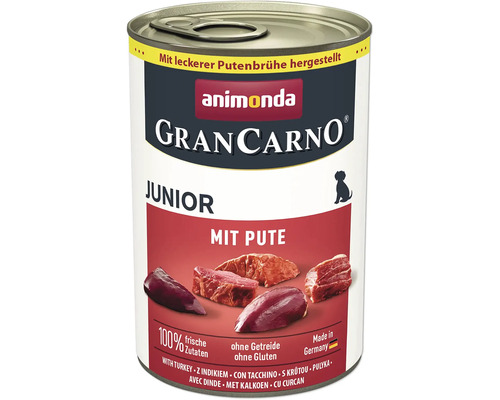 Hundefutter nass animonda Gran Carno Junior mit Pute 400 g