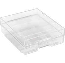 Klarsichtbox mit Fächern zur Aufbewahrung von Kleinteilen