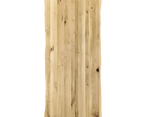 Massivholzplatte Tischplatte naturbelassen 2000 x 800 x 26 mm Massivholzplatte aus Eiche mit Baumkante