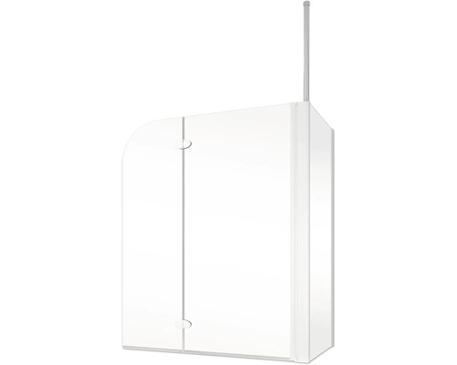 Duschkabine mit transparenter Glastür und Handtuchhalter