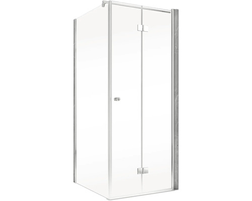 Duschkabine mit Eckeinstieg und Drehtür