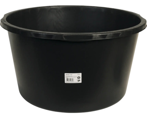 Schwarzer Mörtelkübel mit 85 Litern Fassungsvermögen