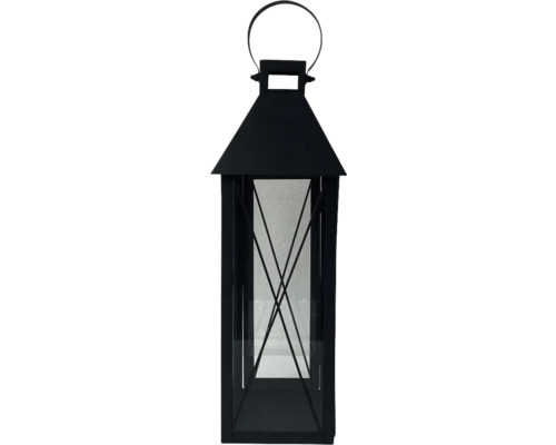 Laterne aus Metall mit Glaseinsätzen und Tragegriff