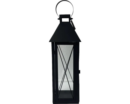 Laterne Lafiora Metall 12 x 12 x 35 cm schwarz Dekorative Laterne mit Tragegriff für den Innen- und Außenbereich