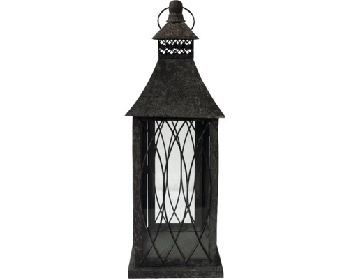 Dekorative Laterne aus Metall mit Glaseinsätzen für den Innen- und Außenbereich
