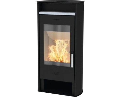 Kaminofen Fireplace Santa Fe Stahl 2025 Stahl schwarz 6 kW mit Holzfach