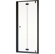 Duschabtrennung mit schwarzem Rahmen und Klarglas