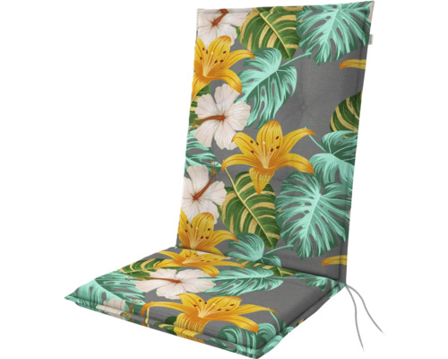 Sitzkissen mit hoher Rückenlehne, bedruckt mit floralem Muster