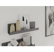 Wandregale mit Vasen, Buch und Dekoration