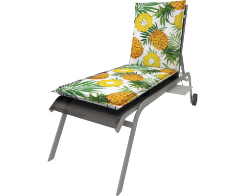 Gartenliege mit Auflage im Ananas-Design