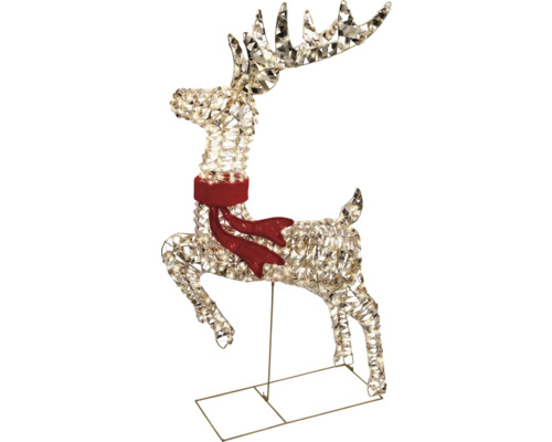 Dekorativer Leuchtreindeer mit rotem Schal für die Weihnachtszeit