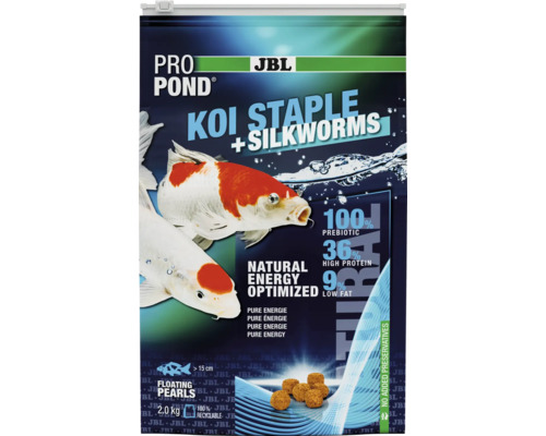 JBL Pro Pond Koi Staple Futtermittel mit Seidenraupen für Koi in einer 2 Kilogramm Packung