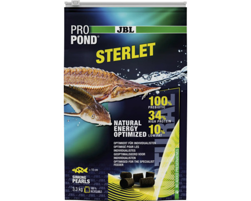 JBL Pro Pond Sterlet Fischfutter Verpackung mit Stör Darstellung