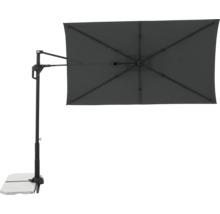 Rechteckiger Ampelschirm mit Sockel