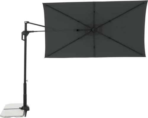 Rechteckiger Ampelschirm mit Sockel