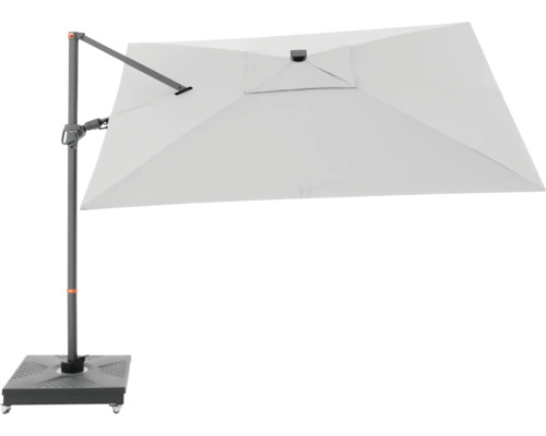 Freiarmschirm mit stabilem Standfuß für den Außenbereich