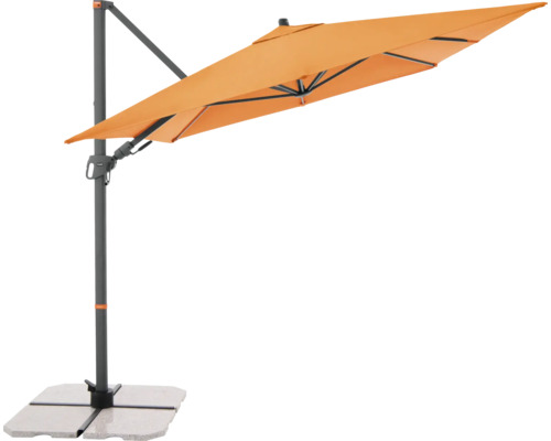 Freiarmschirm mit Betonsockel für den Außenbereich