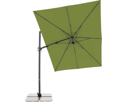 Quadratischer Ampelschirm mit Fuß