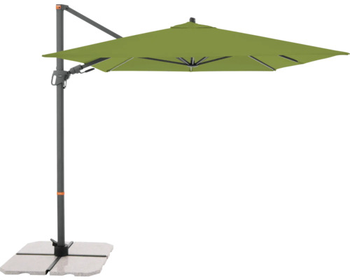 Freiarmschirm mit Schirmständer für den Außenbereich