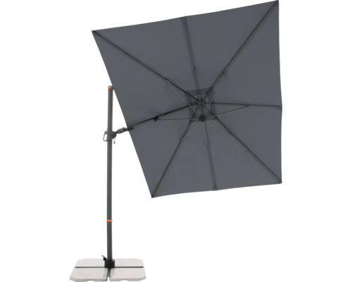 Quadratischer Sonnenschirm mit Ständer für den Aussenbereich