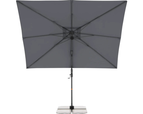 Rechteckiger Sonnenschirm auf einem Sockel